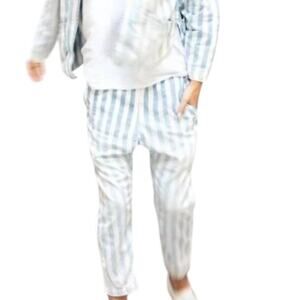 FREECITY Salvage Waistband Flatfront Pant In Indigo Stripe XS